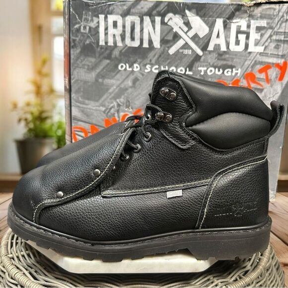 IRON AGE GROUNDBREAKER METATARSAL GUARD Leather Steel Toe Work Boots Size 11 W - Picture 3 of 15
